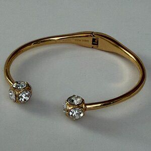 Kate Spade Women’s Marmalade Jeweled Stud Cuff Gold Bracelet Clear Crystal